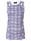 JOSEPH RUCHED CHECK TANK TOP,JF00132212842429