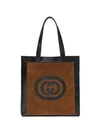 GUCCI BROWN OPHIDIA SUEDE LARGE TOTE,519335D6ZVT12851925