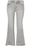 CURRENT ELLIOTT THE KICK CROPPED DISTRESSED FLARED JEANS