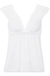 EBERJEY KISS THE BRIDE LACE-TRIMMED STRETCH MODAL-JERSEY PAJAMA TOP