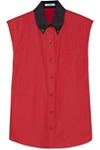 PRADA TWO-TONE COTTON-POPLIN SHIRT