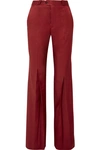 ACNE STUDIOS TOHNY PLEATED SATIN-TWILL FLARED trousers
