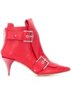 ALEXANDER MCQUEEN ALEXANDER MCQUEEN BUCKLED ANKLE BOOTS - RED,520112WHMUR12857649