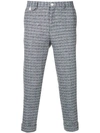 EDUCATION FROM YOUNGMACHINES EDUCATION FROM YOUNGMACHINES TWEED CROPPED TROUSERS - BLUE,65Q107012612846840
