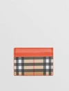 BURBERRY Vintage Check and Leather Card Case,40734381