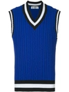 EDUCATION FROM YOUNGMACHINES EDUCATION FROM YOUNGMACHINES RIBBED CONTRAST TRIM VEST - BLUE,65N307022512846852