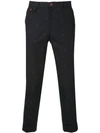 EDUCATION FROM YOUNGMACHINES EDUCATION FROM YOUNGMACHINES CHERRY EMBROIDERED TROUSERS - BLUE,65Q107042812846845