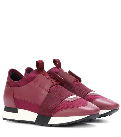 Balenciaga Colorblock Race Stretch-sock Sneakers In Purple