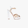 AQUAZZURA AQUAZZURA METALLIC LOVE AFFAIR PLATEAU 130 LEATHER SANDALS,LVFHIGB0SPESGS12504044