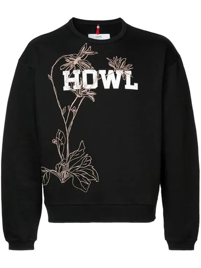 Oamc Howl Print Sweatshirt In Black