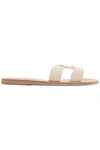 Ancient Greek Sandals Desmos Cutout Leather Slides In White