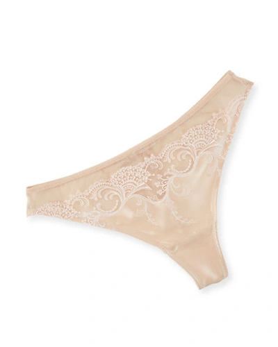 Lise Charmel Splendeur Soie Lace Thong In Blush