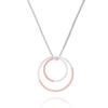 MYIA BONNER TWO-TONE 9K ROSE GOLD & SILVER DOUBLE CIRCLE NECKLACE