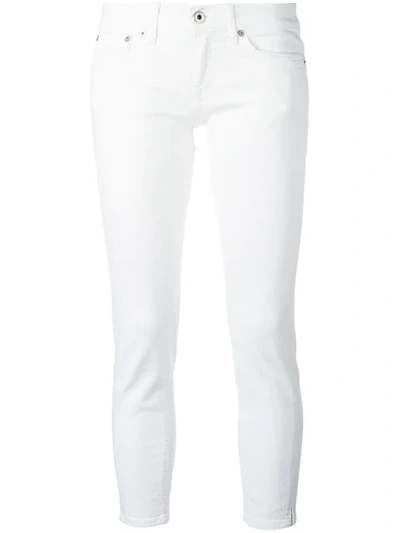 Dondup Embroidered Skinny-fit Jeans In White