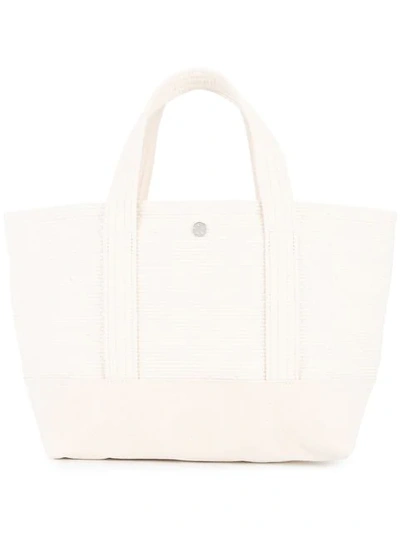 Cabas Knit Style Small Tote Bag In White