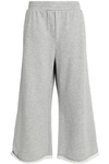 ALEXANDER WANG T WOMAN MÉLANGE COTTON-BLEND TERRY WIDE-LEG PANTS GRAY,AU 12789547615814454