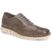 Cole Haan Men's Zerogrand Leather Wing-tip Oxfords In Ironstone Leather
