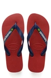 Havaianas Brazil Logo Flip Flops In Red