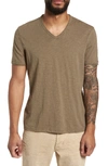 John Varvatos Slim Fit Slubbed V-neck T-shirt In Sage