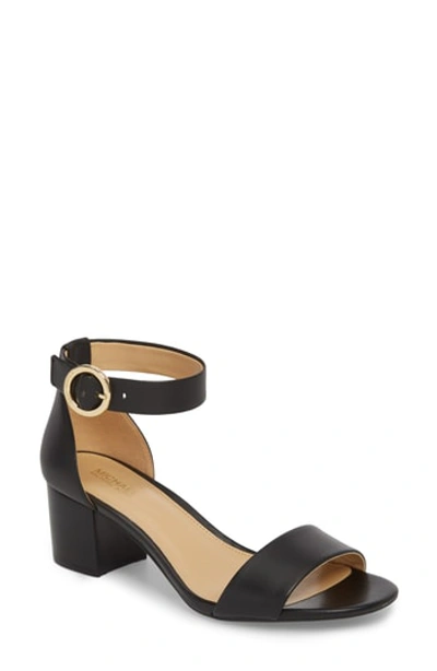 Michael Michael Kors Women's Lena Low Block Heel Sandals In Black