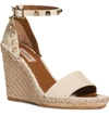 Valentino Rockstud Espadrille Wedge In Ivory