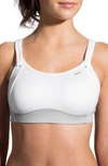 Brooks Moving Comfort 'fiona' Sports Bra In Sterling/ White
