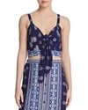 BAND OF GYPSIES BAND OF GYPSIES BANDANA-PRINT TIE-FRONT CROPPED TOP,W1824880E