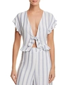 SAGE THE LABEL SAGE THE LABEL ALEXA PLUNGING TIE-FRONT TOP - 100% EXCLUSIVE,TS55799-M1