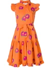 La Doublej Floral Print Ruffle Dress In Yellow