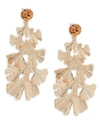 STELLA & RUBY Crystal Layered Leaf Earrings,0400097377400