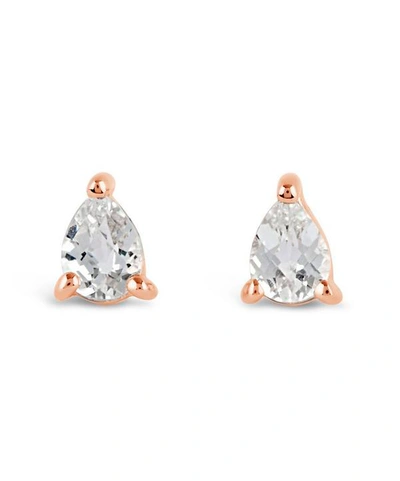Dinny Hall Rose Gold-plated Gem Drops White Topaz Pear Stud Earrings