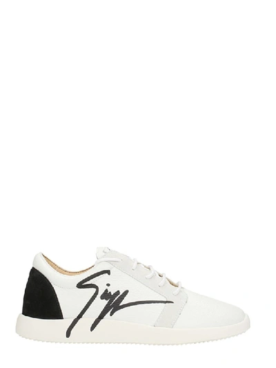 Giuseppe Zanotti G Runner White Leather Trainers In White And Red