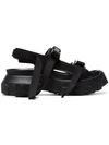 RICK OWENS BLACK HIKING 80 LEATHER SANDALS,RO18S8855LBOCW12572505