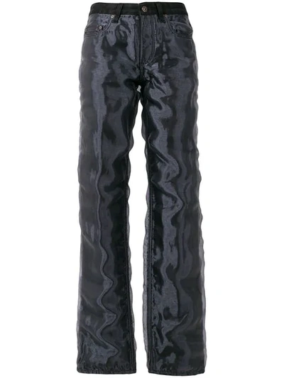Y/project Y / Project Straight Leg Jeans With Organza In Black