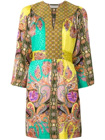 Etro Multi-print Kaftan Dress In Multicolour