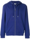Kenzo Hooded Logo Jacket In Blue