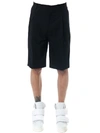 LES HOMMES BLACK VIRGIN WOOL SHORTS,10561201