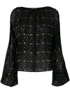 SAINT LAURENT EMBROIDERED SHEER BLOUSE,498625Y533S12820125