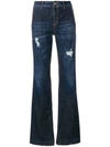 DONDUP FADED DISTRESSED DETAIL FLARED JEANS,DP270DS176DR01T12834273