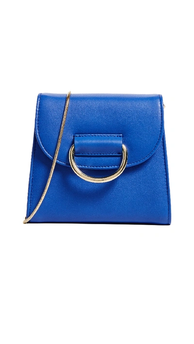 Little Liffner Tiny Box Leather Shoulder Bag In Blue