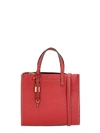 MARC JACOBS MINI GRIND SHOPPER BAG IN RED LEATHER,10562096