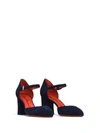 SANTONI PRIMA LINEA SANDALS IN BLUE SUEDE,10561459