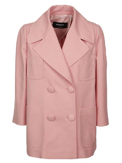 Rochas Double Breasted Coat In Pink