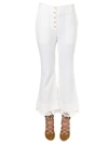 PROENZA SCHOULER WHITE FLARED AND CROPPED PANTS,10561546