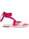 Jw Anderson J.w. Anderson Open Flat Logo Ballerinas In Pink