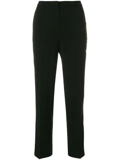 Nil & Mon Striped Detail Cropped Trousers In Black