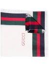 GUCCI GUCCI WHITE CASHMERE STRIPE SCARF - NEUTRALS,5195943GA3812617458