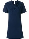 CARVEN TWISTED NECK T-SHIRT DRESS,7613RO83212828690