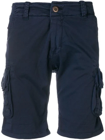Alpha Industries Cotton Cargo Shorts In Blue