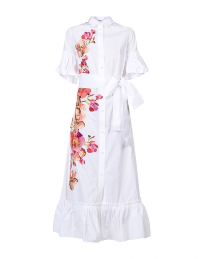 Ainea Hand-embroidered Cotton Shirt Dress In White